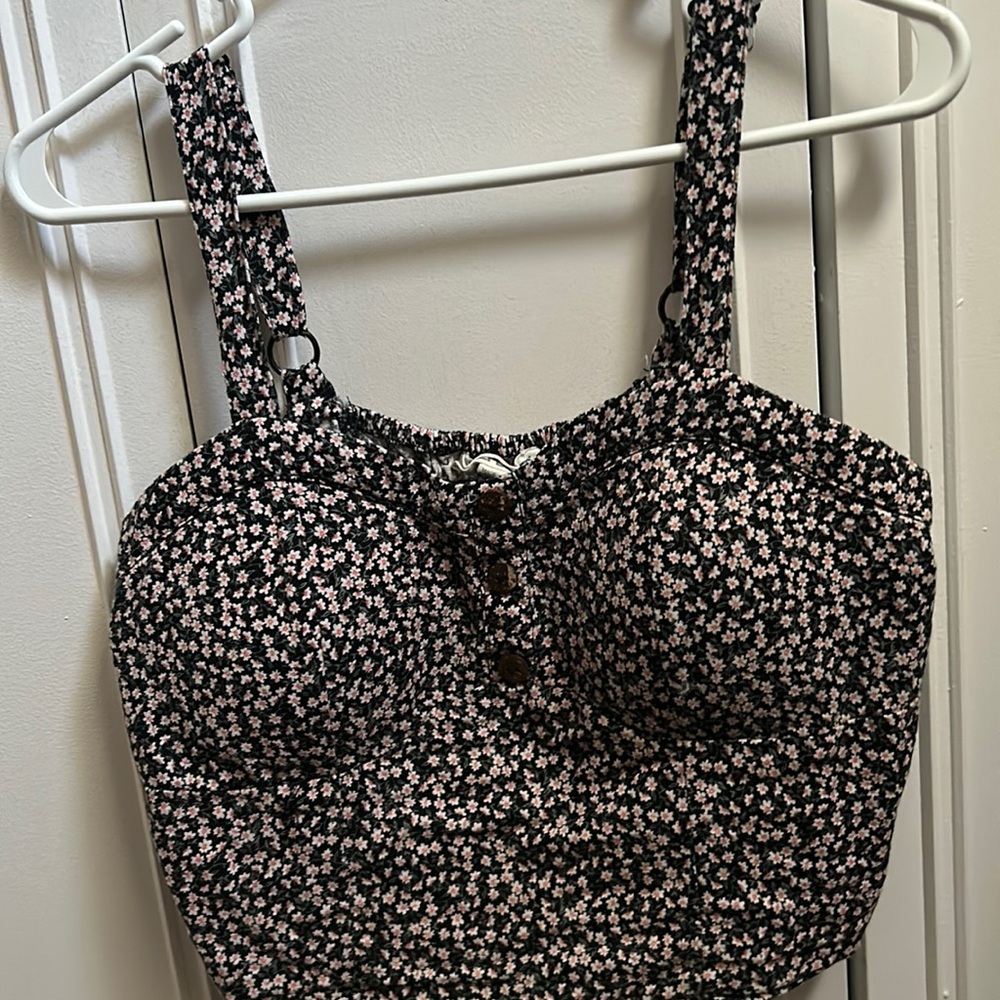 Cropped Floral Tank